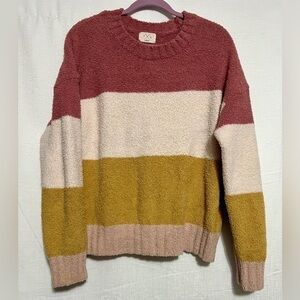 TS| Blanket soft fall sweater color blocked‎ womens large